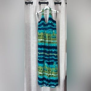 Bisou Bisou long halter dress